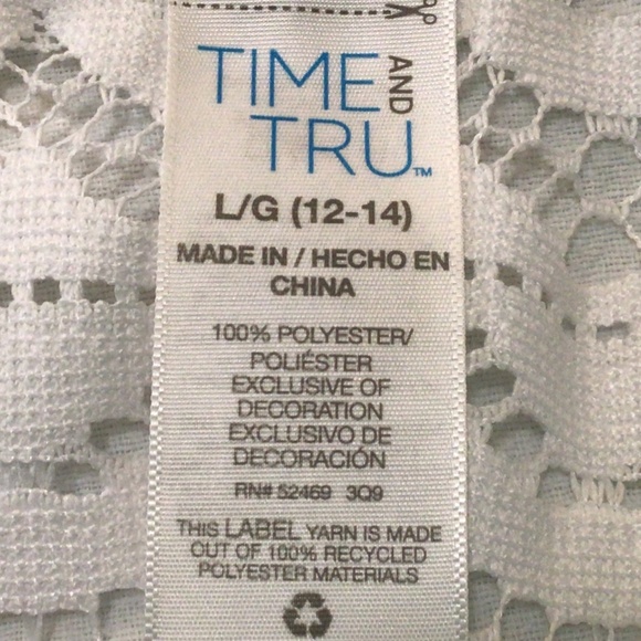 Time and Tru White Swimsuit Cover - Picture 3 of 4